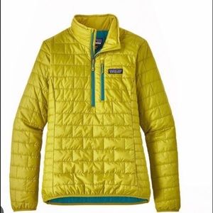 Women’s Green Nano Puff quart zip (fluid green)